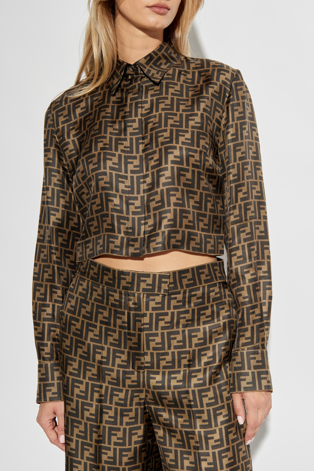 Brown Short silk shirt Fendi - Vitkac Australia